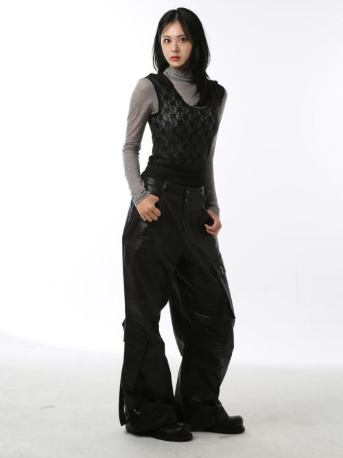 Lace sheer sleeveless hoodie