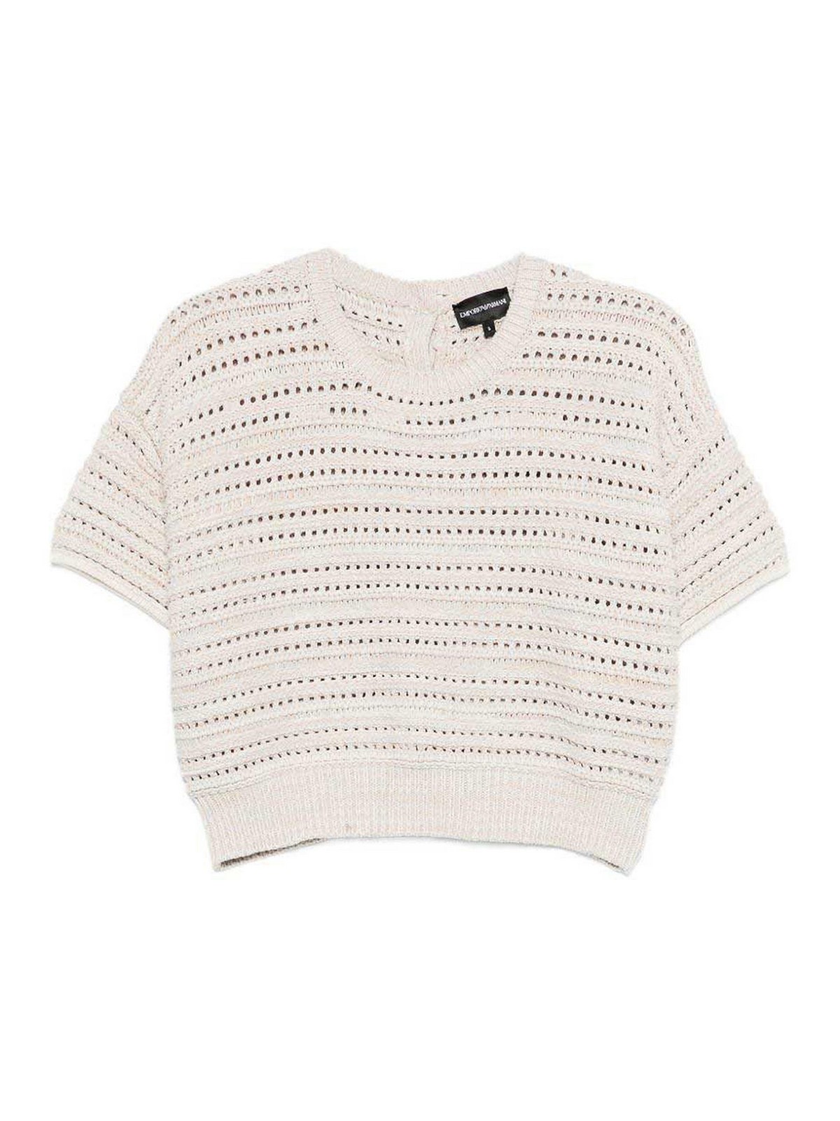 Emporio Armani - crew neck short sleeve open knit top