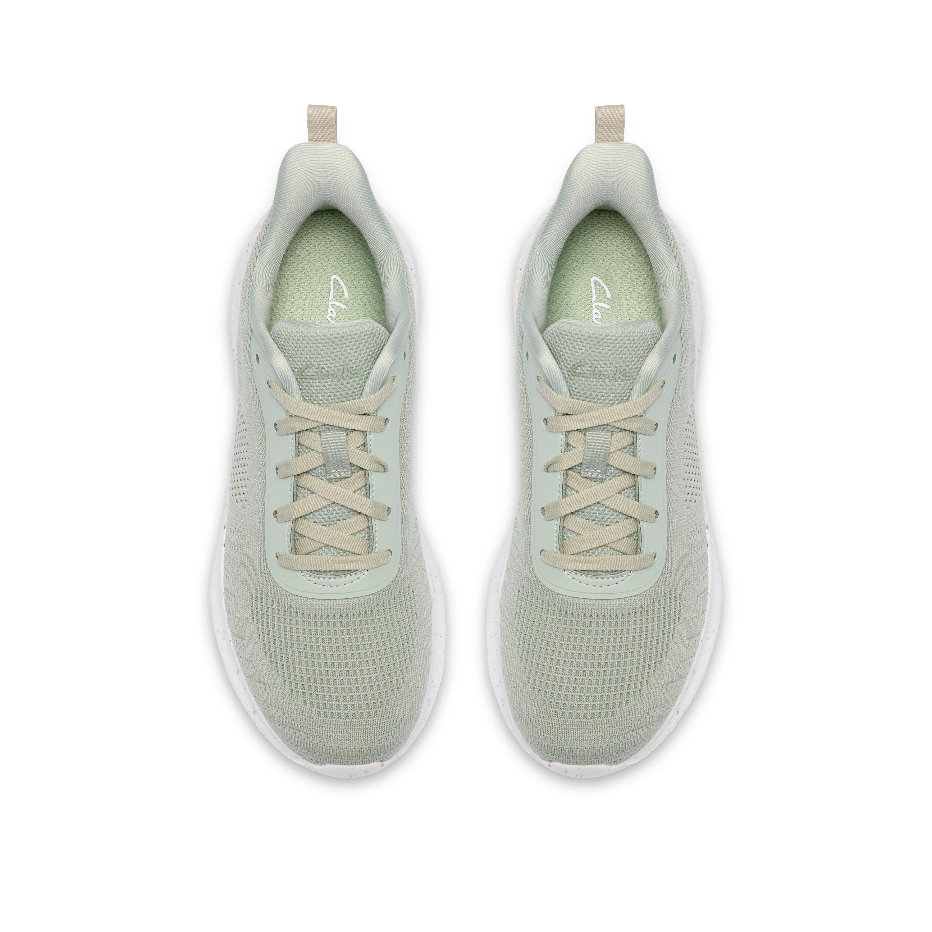 Clarks Izza Knit Olive Knit Trainers In Green