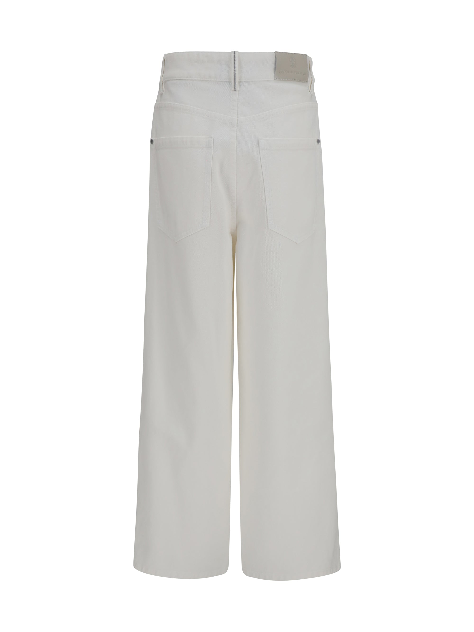 High-Waist Palazzo Cotton Trousers — White