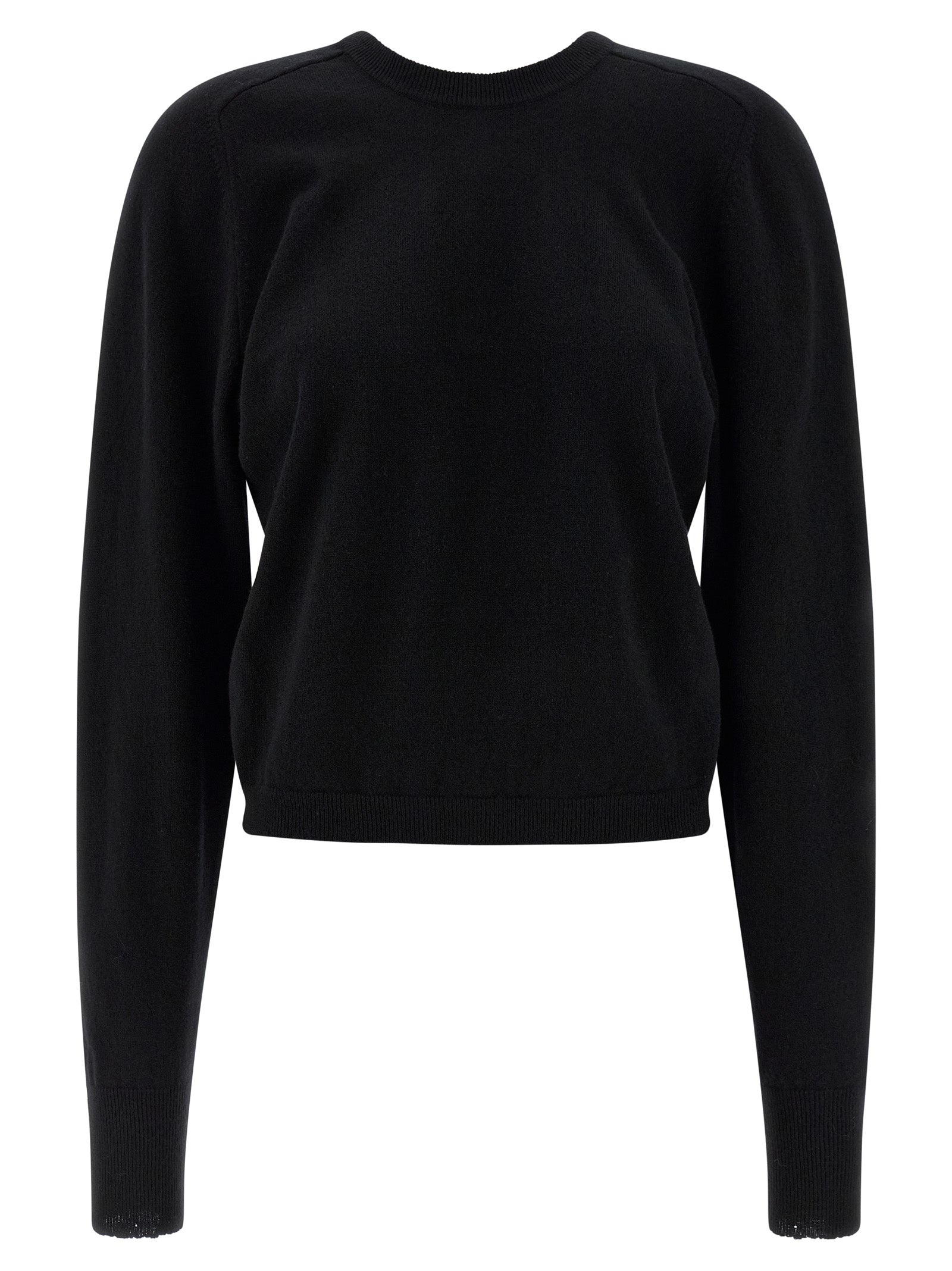 Virgin Wool Crew Neck Sweater — Black