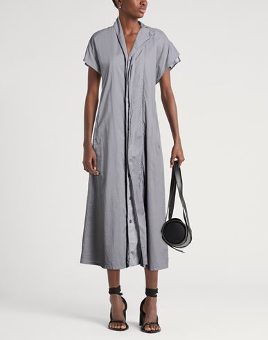Woman Midi dress Grey Size 2 Cotton