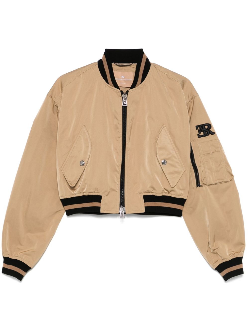 Cropped bomber jacket - Brown