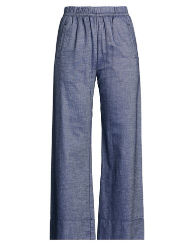 Woman Pants Blue Size 26 Cotton, Lyocell, Linen, Elastane