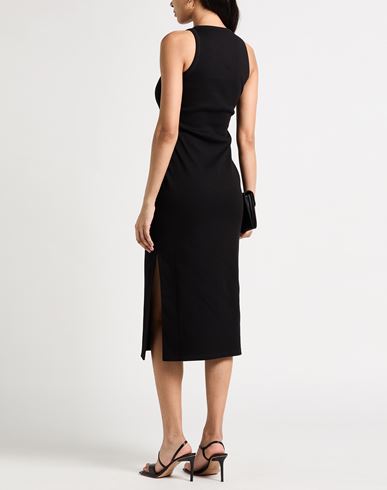 Woman Midi dress Black Size 4 Cotton, Elastane