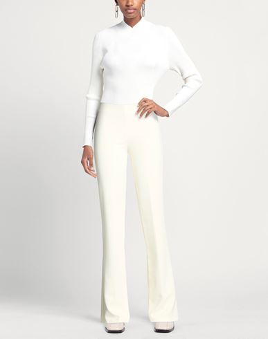 Woman Pants Ivory Size 8 Polyester, Elastane