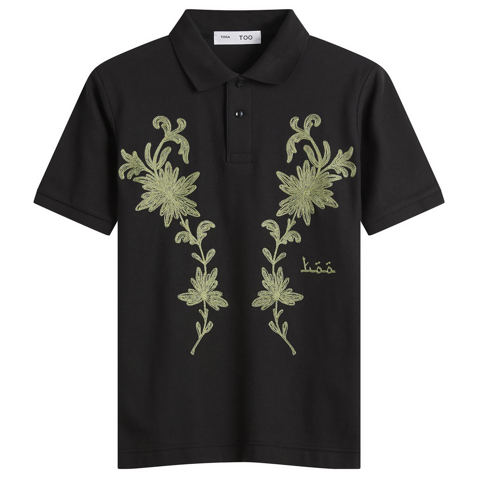 TOGA Embroidery Polo Shirt Black