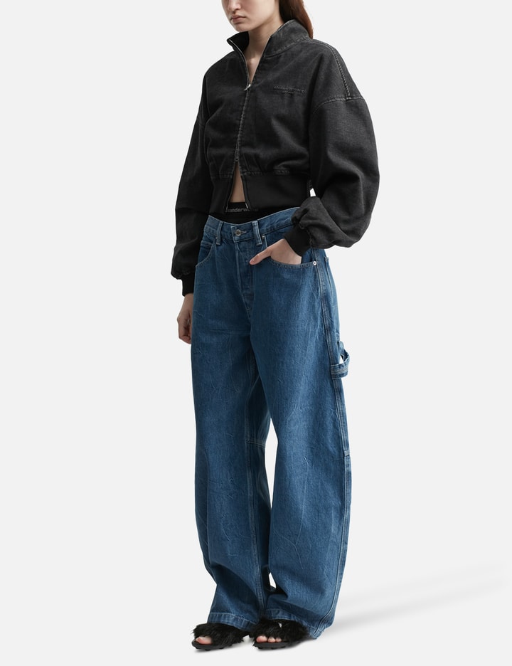 Prestyled Mid Rise Oversized Jean with Logo Elastic