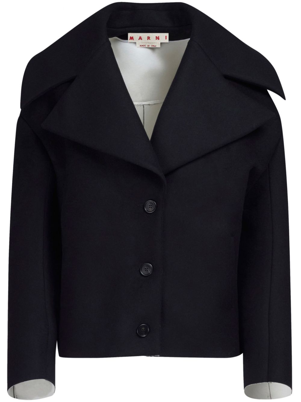 Notched-collar oversized jacket - Black