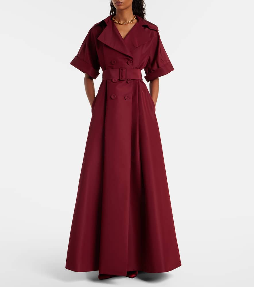 Belted silk gown