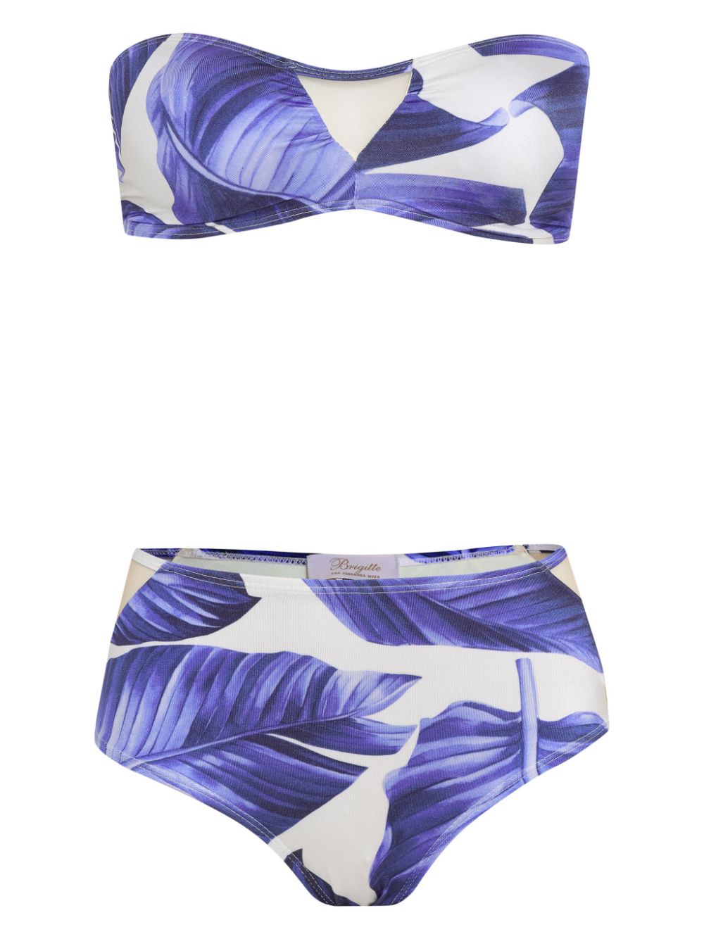 Leaf-print bikini set - Purple