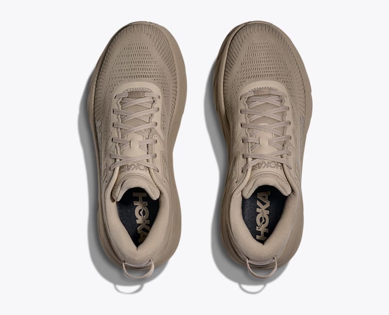 HOKA Men's Bondi 7 Shoes in Raw Linen/Raw Linen