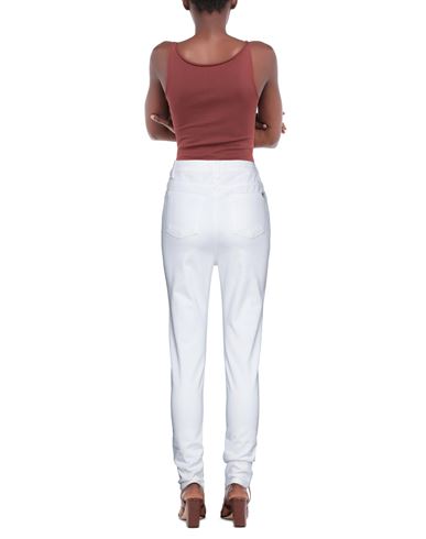 Woman Pants White Size 10 Cotton, Elastane