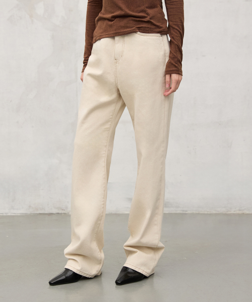 W50 Wide Denim Pants_White