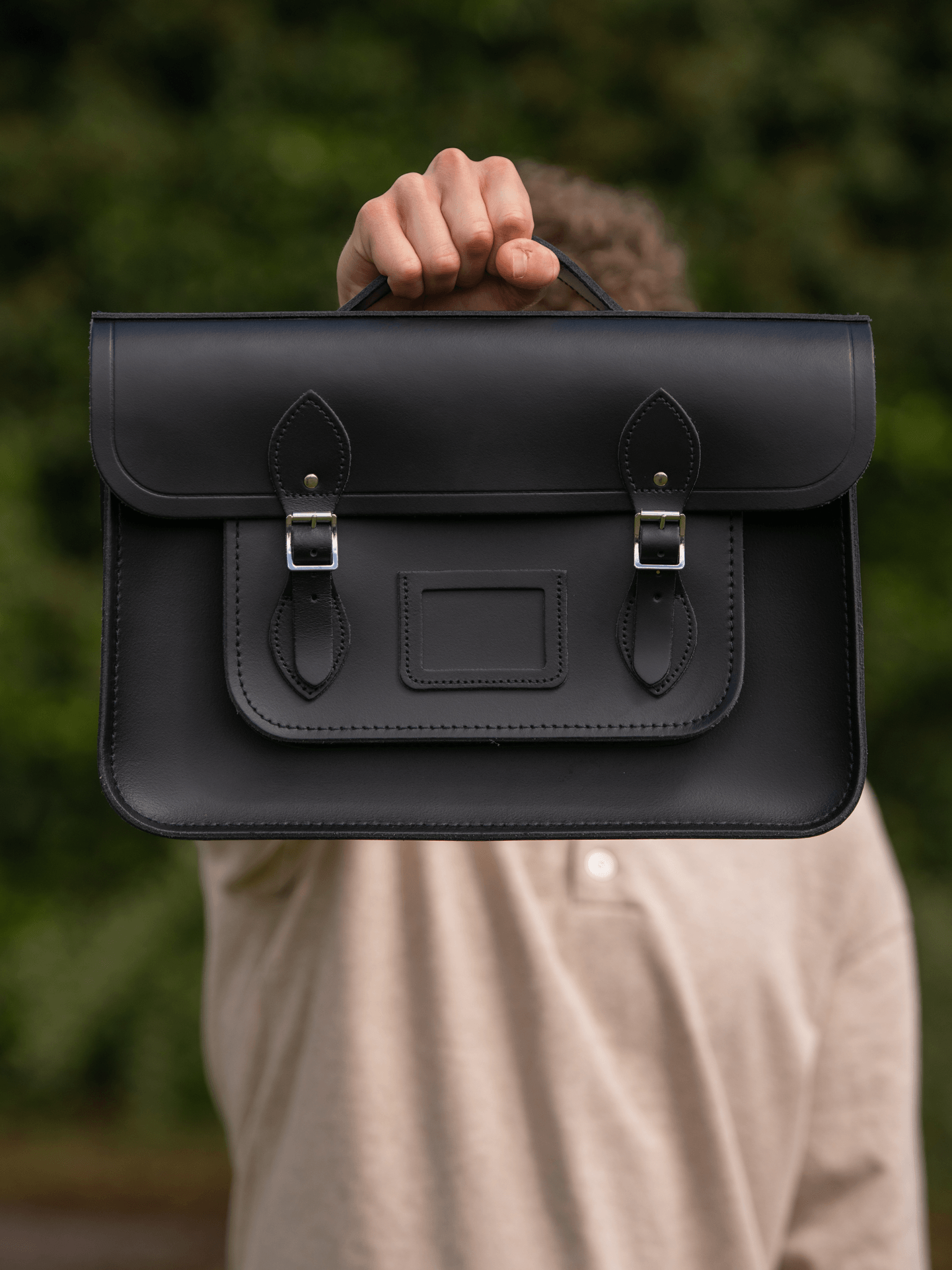The 15 Inch Batchel - Black - Traditional Buckle Closure