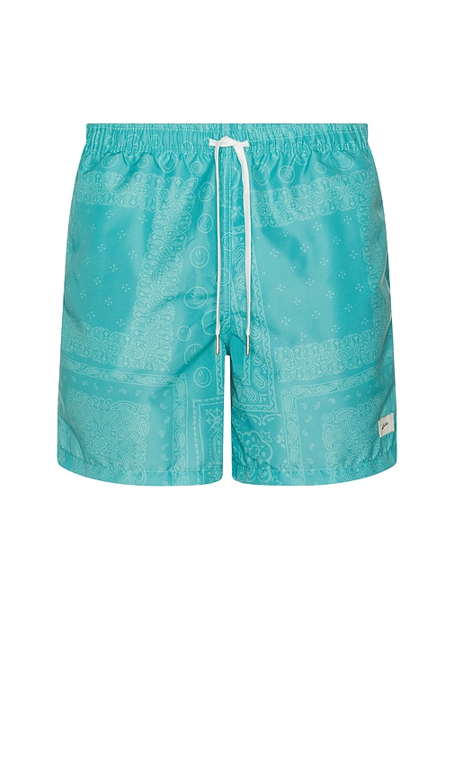 Bather Tonal Bandana Swim Trunks in Teal. S. Also in