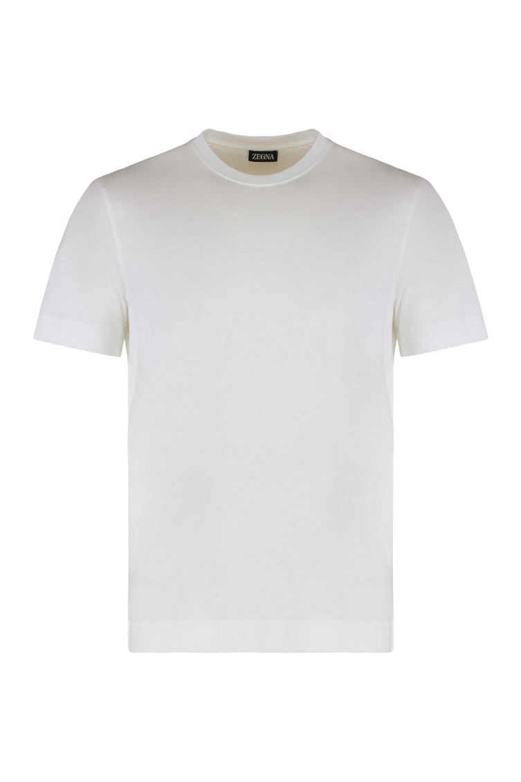 White Crew neck T-shirt in cotton
