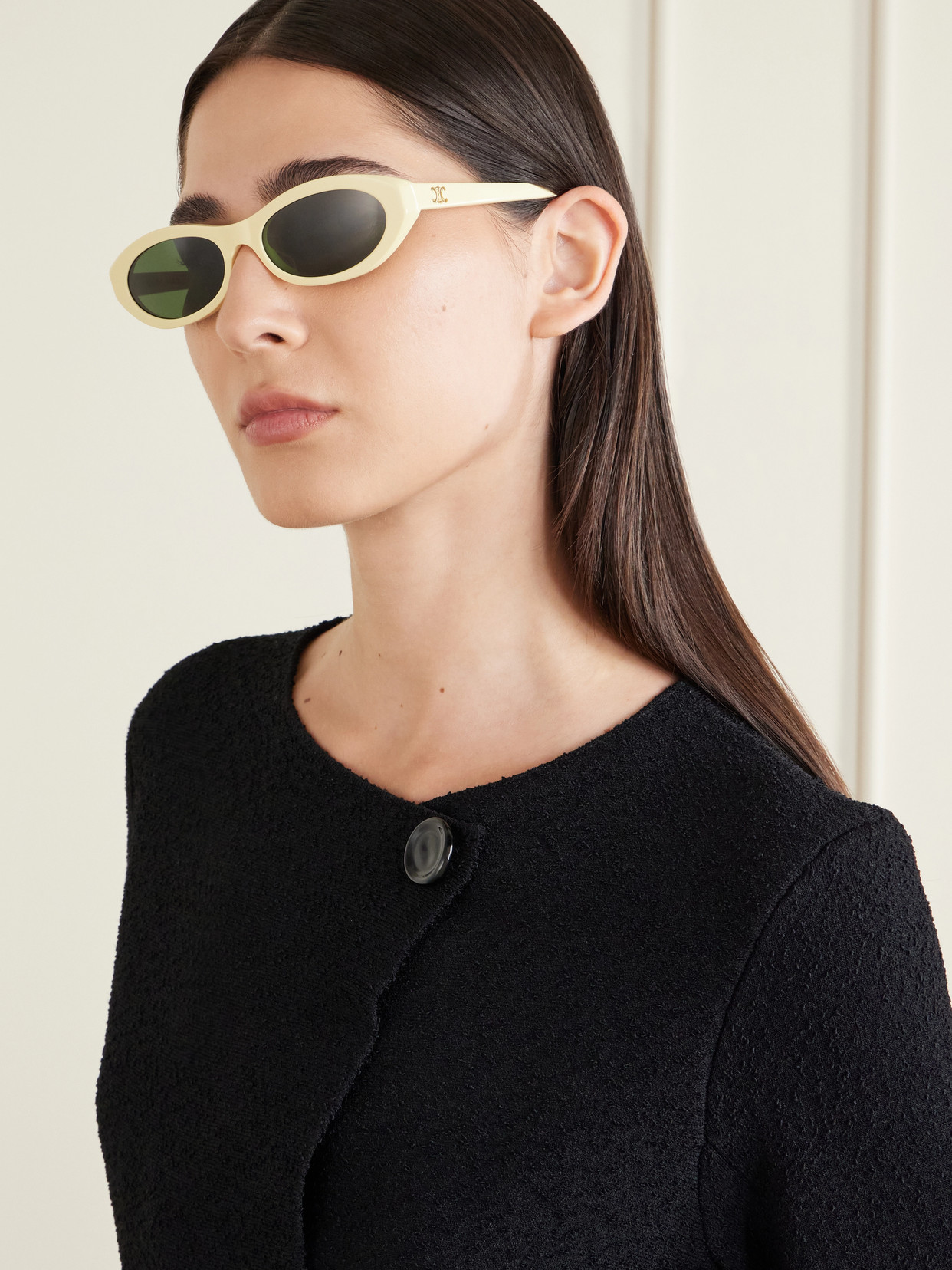 Triomphe Mini Oval-frame Acetate Sunglasses - Unknown