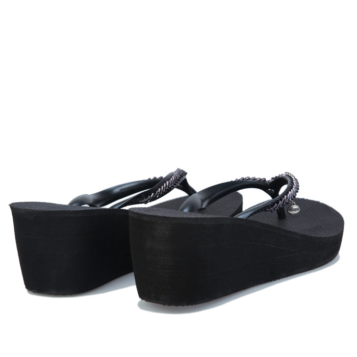 Havaianas Womens High Metal Grega Flip Flops in Black