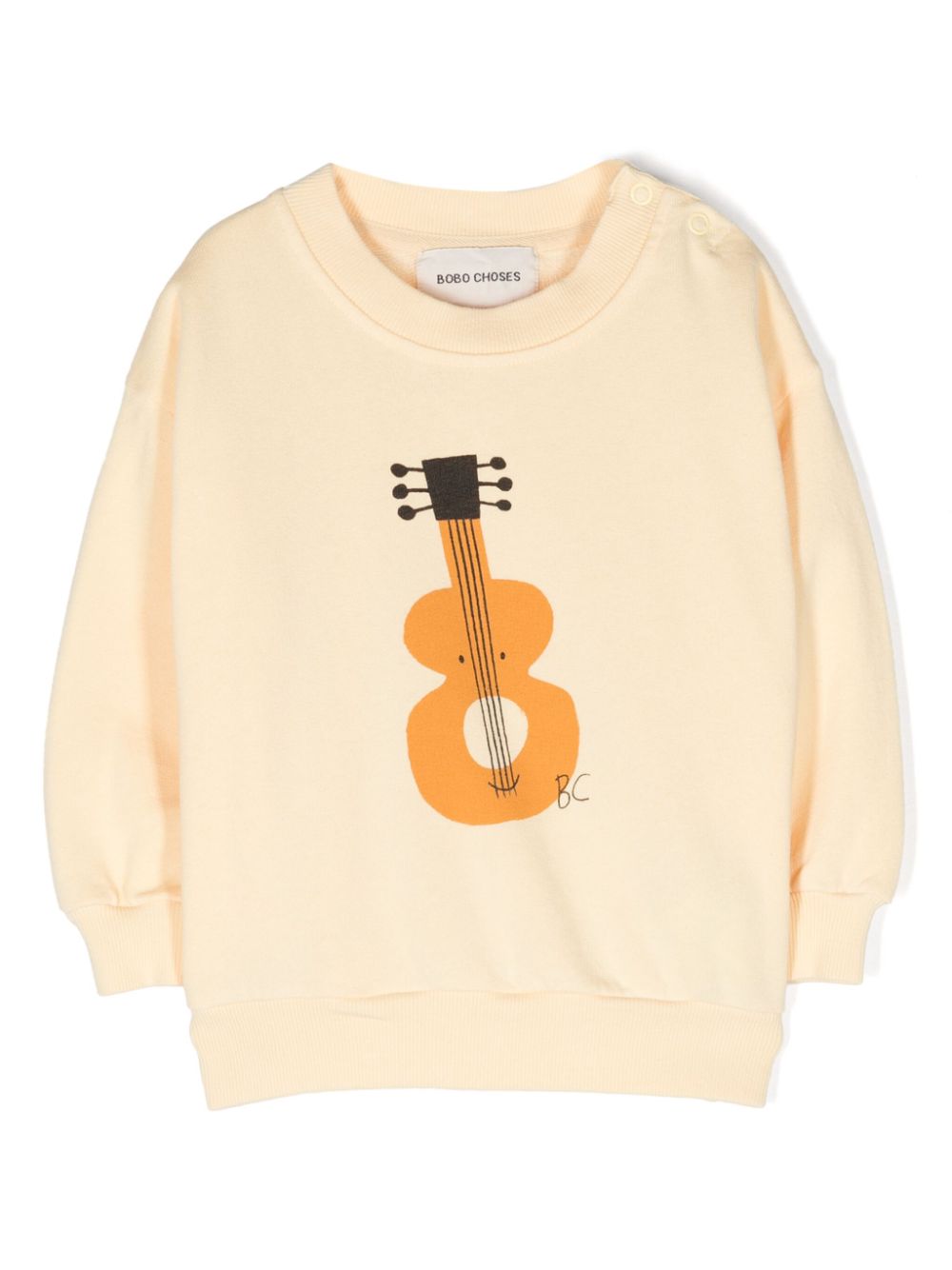 Guitar-print cotton sweatshirt - Yellow