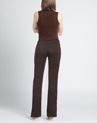 Woman Jeans Dark brown Size 27 Cotton, Polyester, Elastane