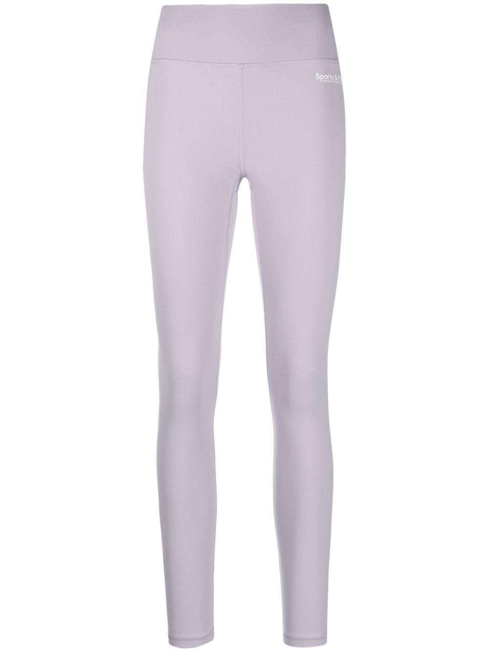 Logo-print high-waisted leggings - Purple