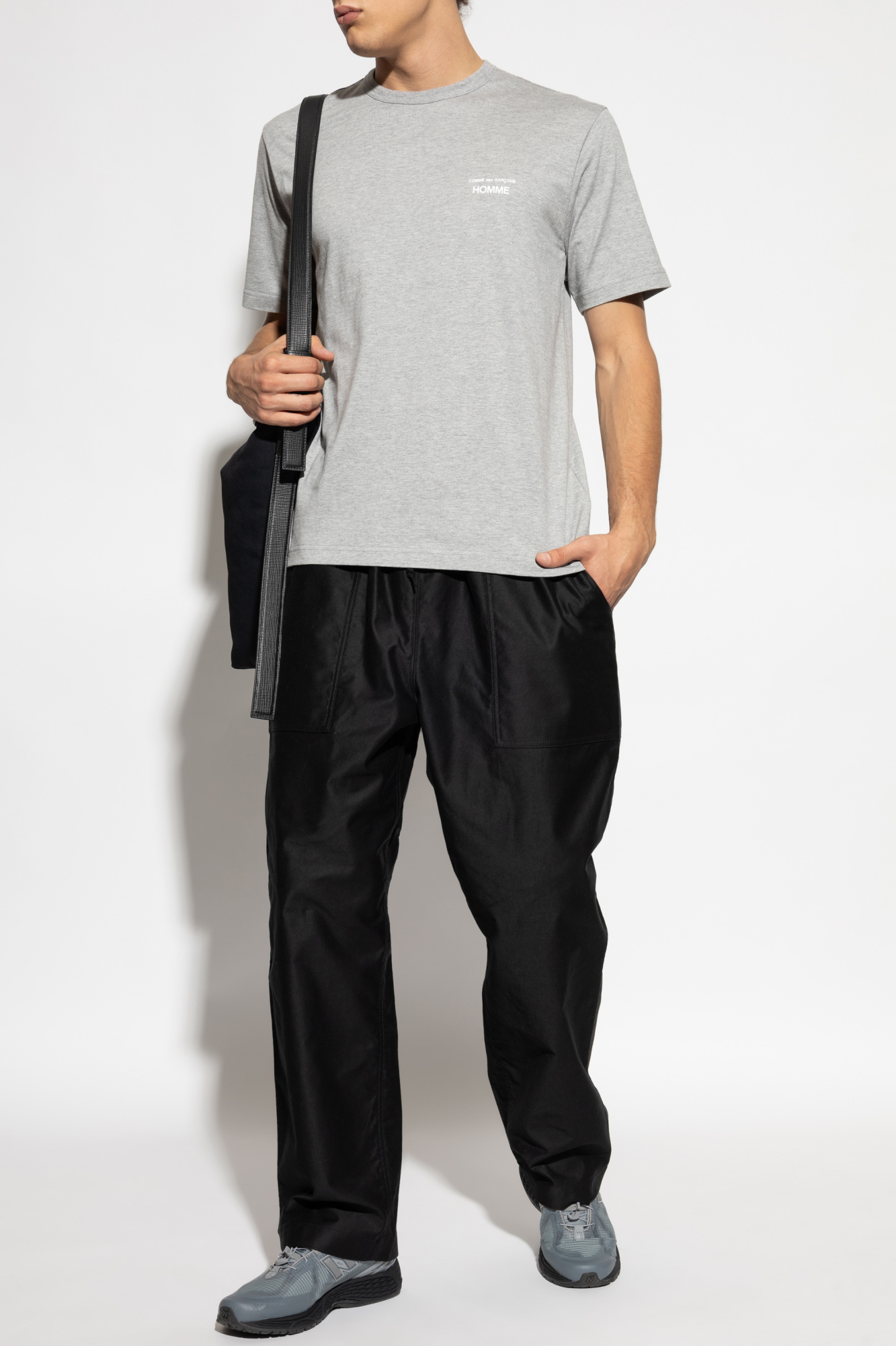 T-shirt With Printed Logo, Men's, Grey