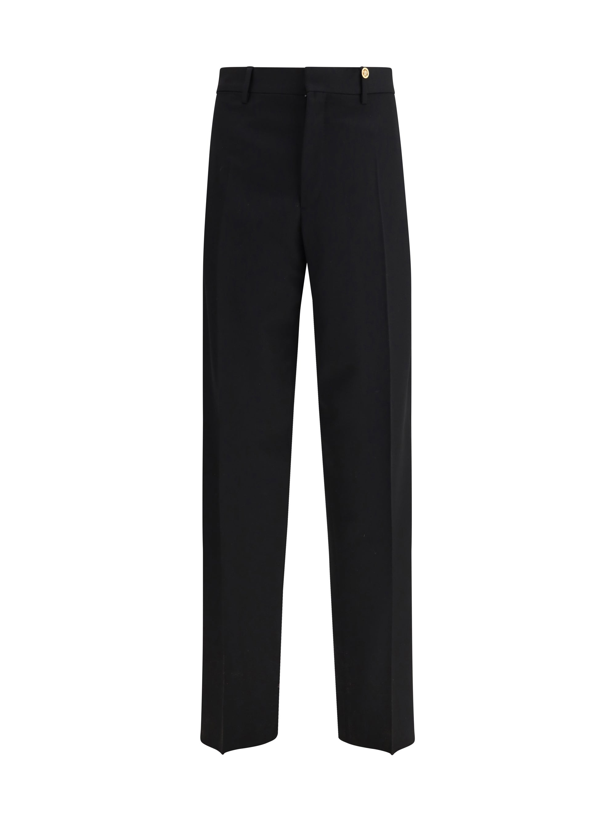 Wool Grain de Poudre Trousers — Black