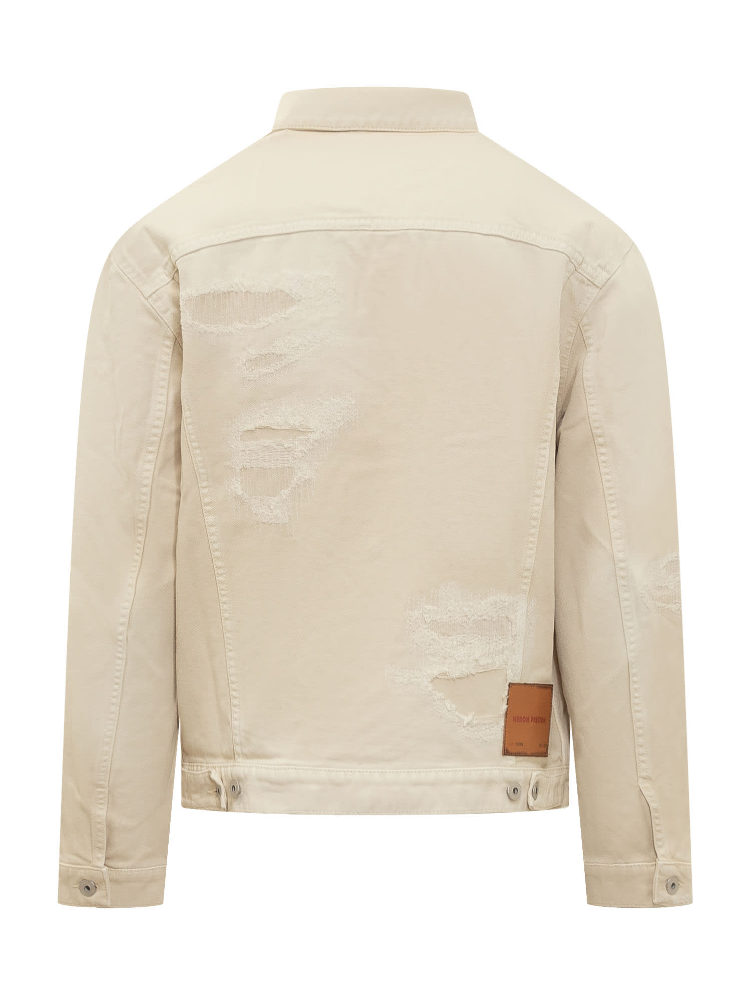 Logo-patch cotton jacket - White