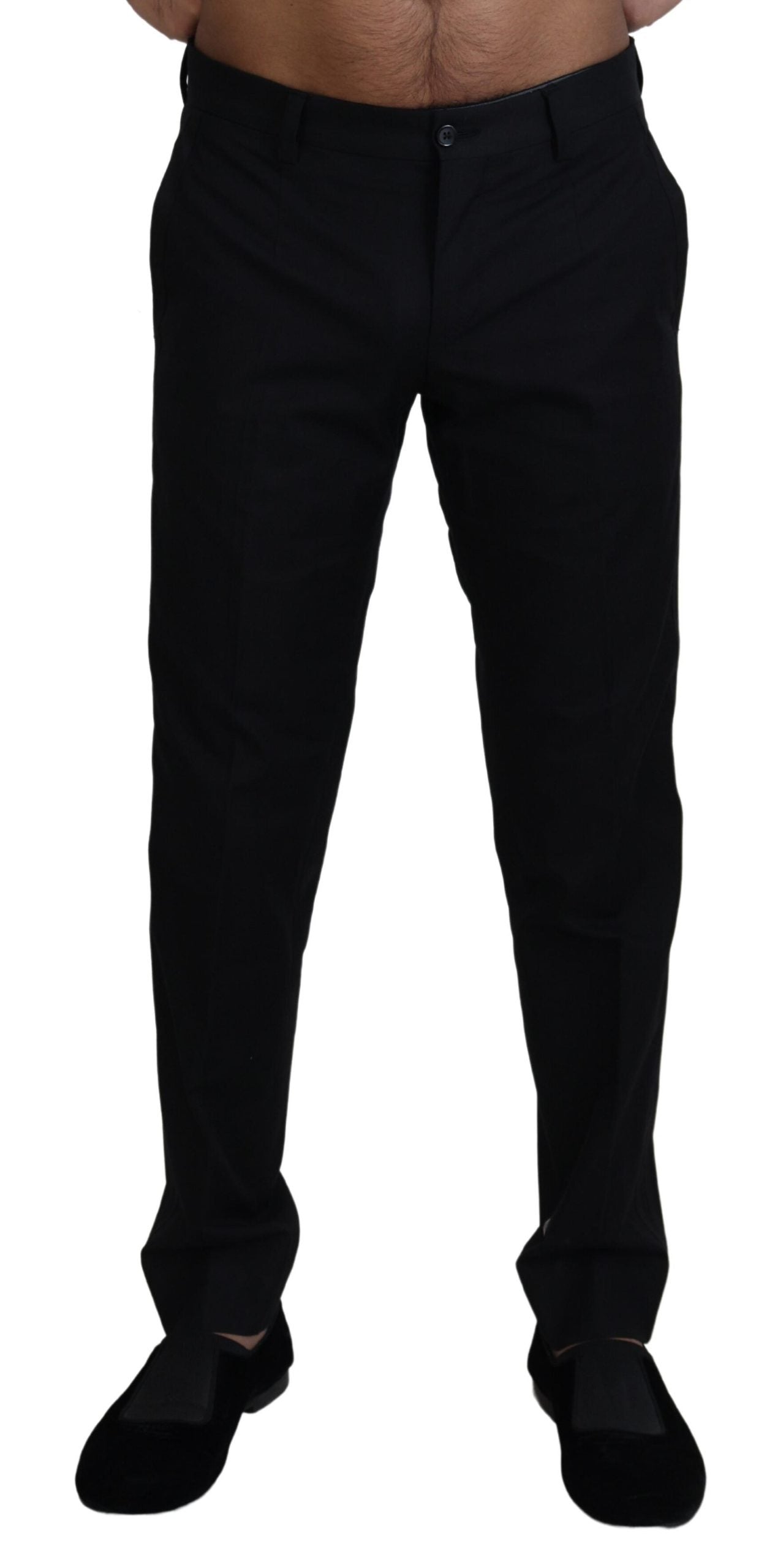 Cotton Chino Trousers — Black