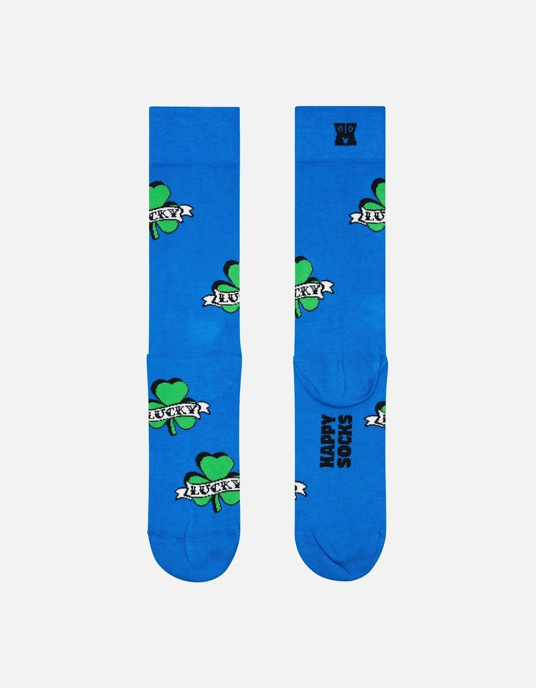 Happy Socks Women's Three Leaf Lucky Sock, Blue - Size: 5/4/4.5/7/6.5/6/5.5/3/3.5
