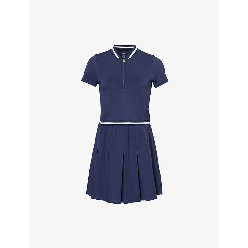 Womens Blue Nights Nora Contrast-trim Stretch-jersey Mini Dress XL