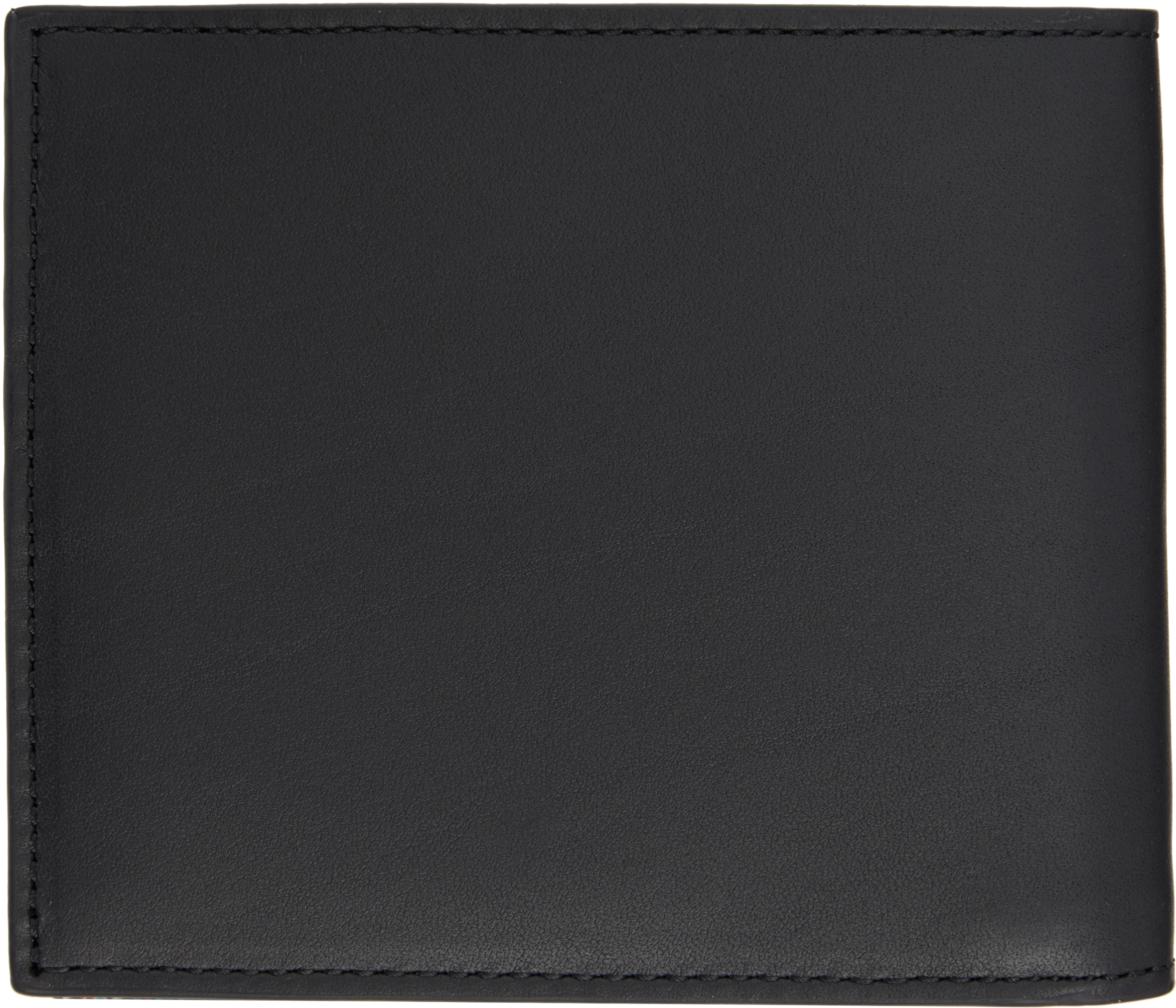 Black Leather 'Signature Stripe' Interior Billfold Wallet