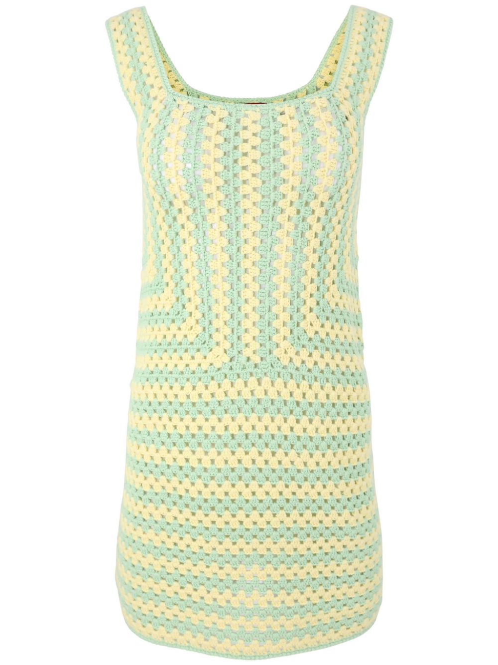 Psychedelic crochet-knit dress - Green