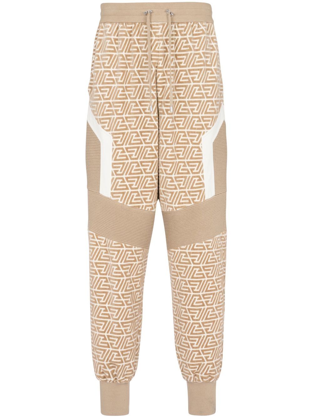 Monogram panelled joggers - Neutrals