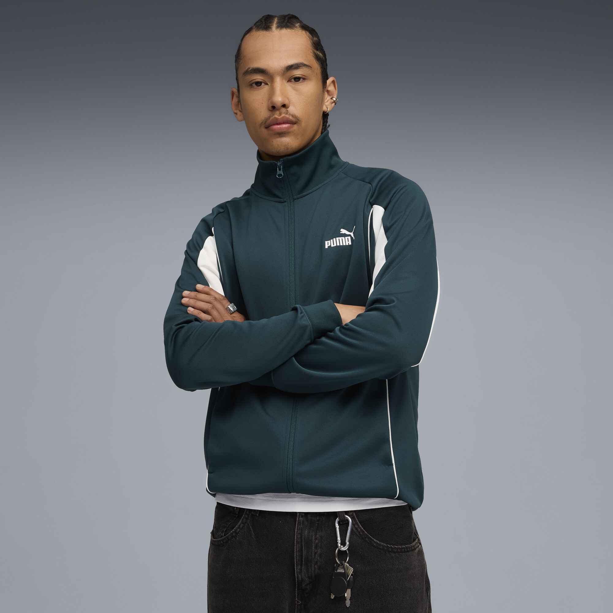 PUMA Sport Heritage Men's Zip-Up Track Jacket in Green