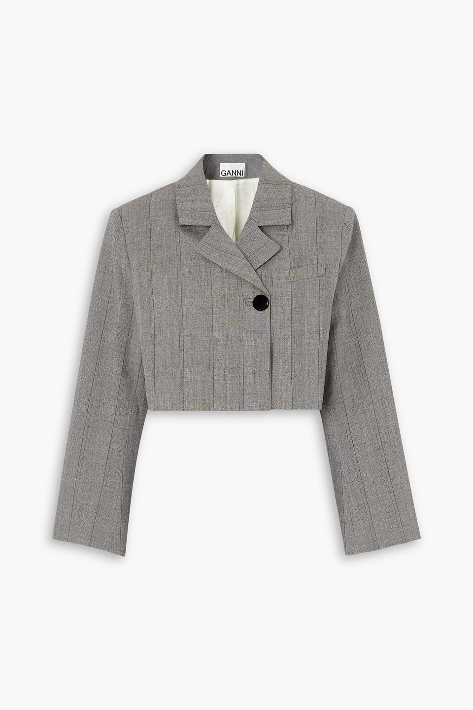 Cropped herringbone blazer