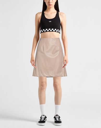 Woman Mini skirt Beige Size 8 Polyurethane, Polyester