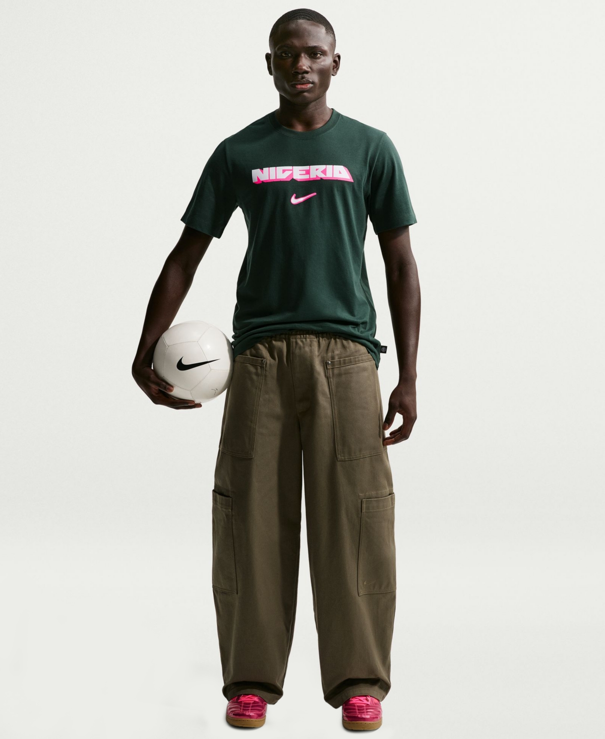 Men's Nigeria Crewneck Soccer T-Shirt - Pro Green