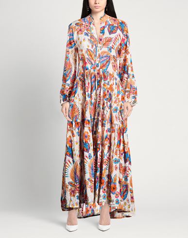 Woman Maxi dress Orange Size M Cotton