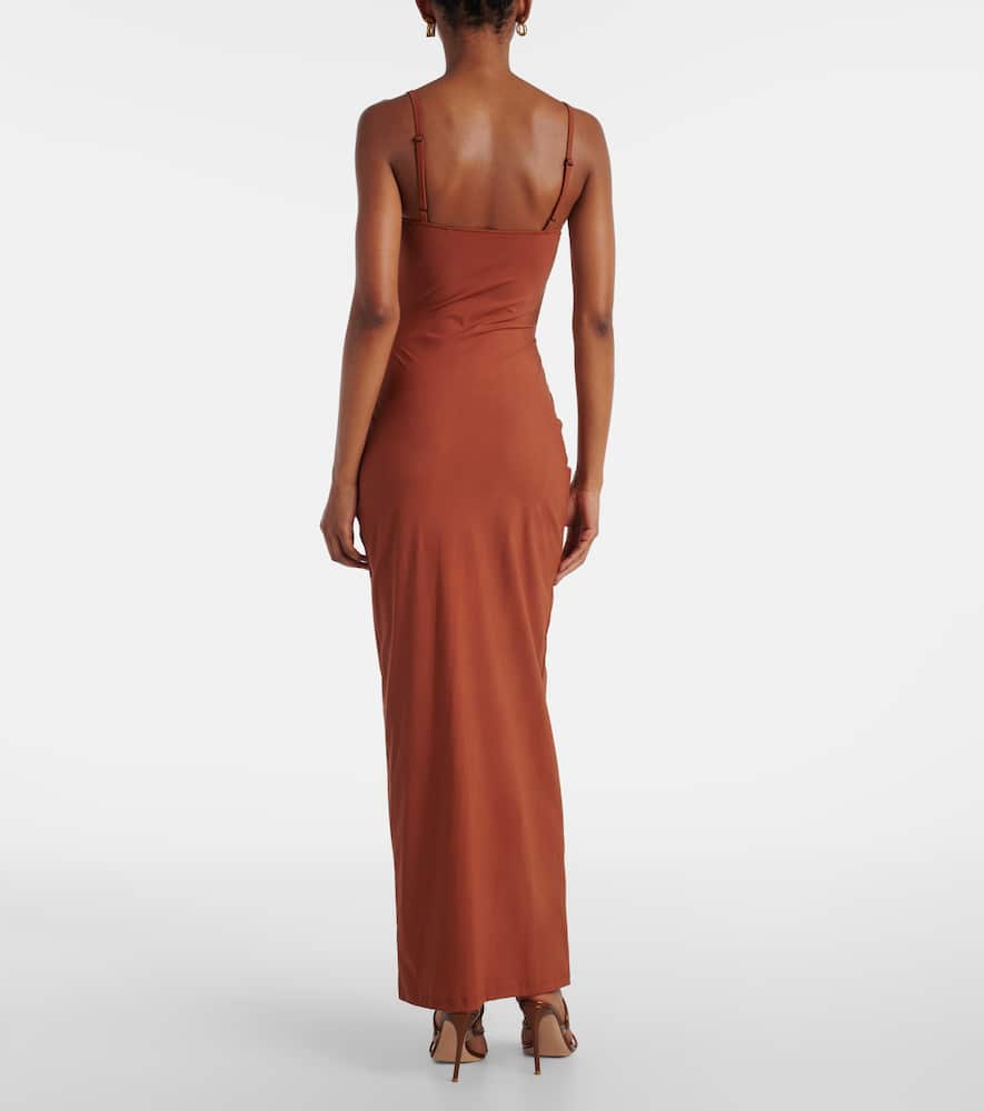 Pierced Orbit cutout jersey maxi dress