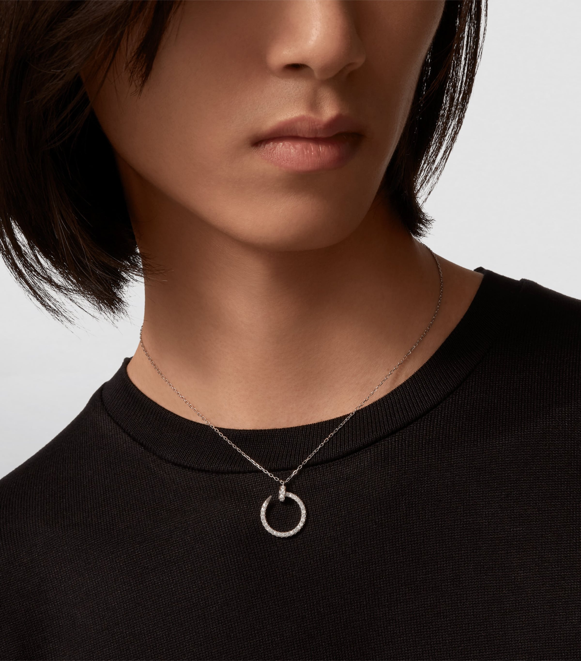 White Gold and Pavé Diamond Juste un Clou Necklace