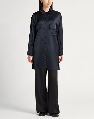 Woman Shirt Navy Size 14 Viscose, Wool