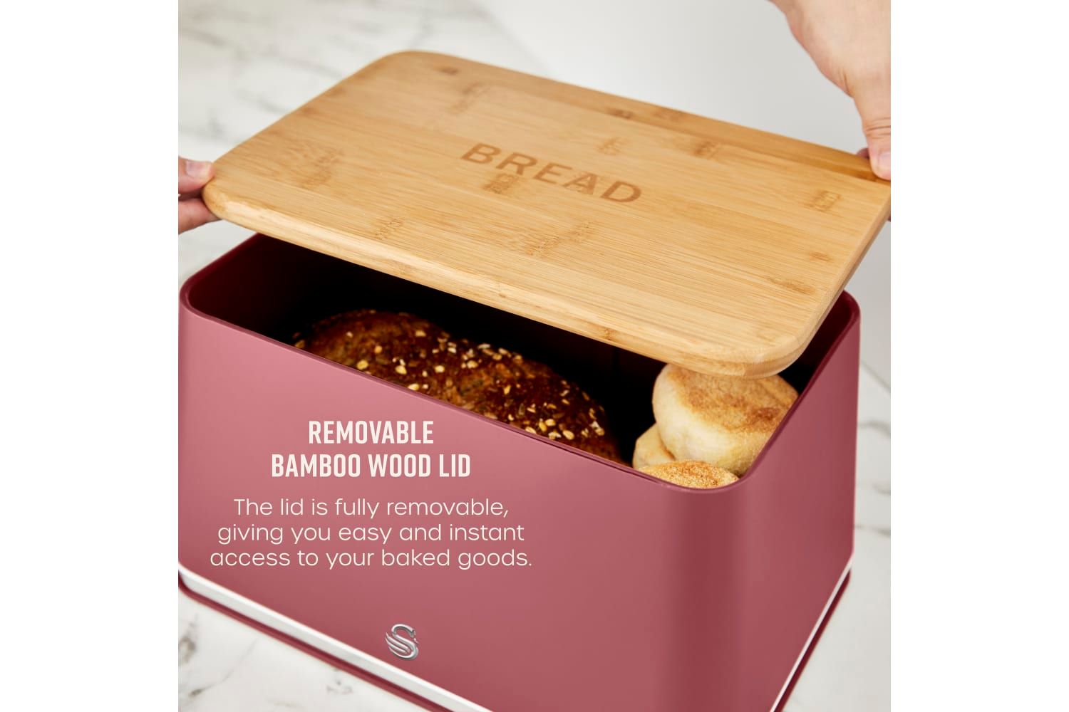 Swan Nordic Bread Bin In Rose