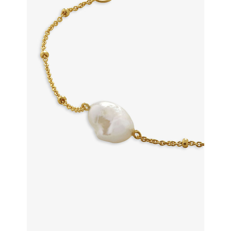 Womens Gold Nura Keshi 18ct Yellow Gold-plated Vermeil Recycled Sterling-silver and Pearl Bracelet 