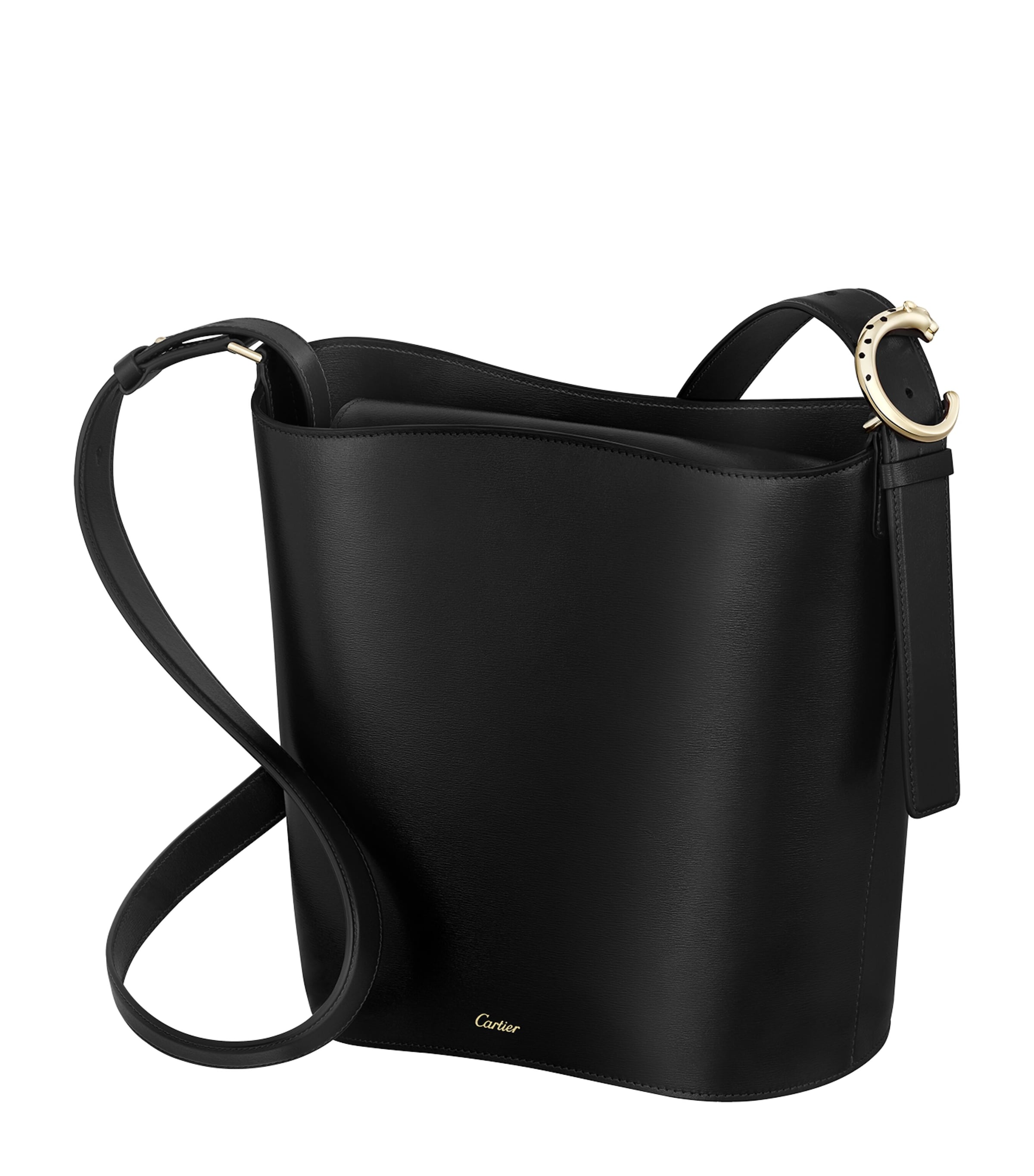 Small Leather Panthère C de Bucket Bag