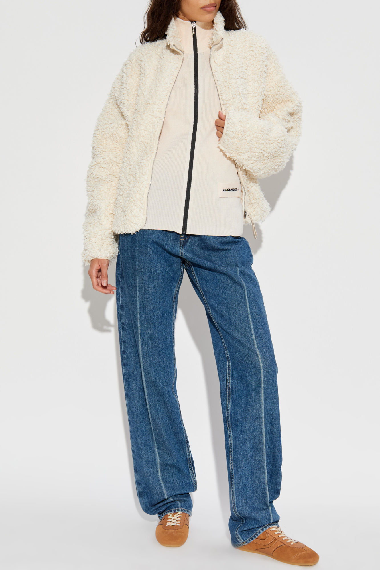 Jacket With Decorative Trim, Women's, Cream