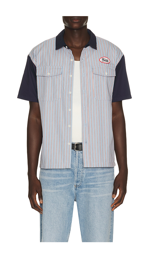 Brixton Builders Olson Woven Shirt in Blue. XL/1X. Also in