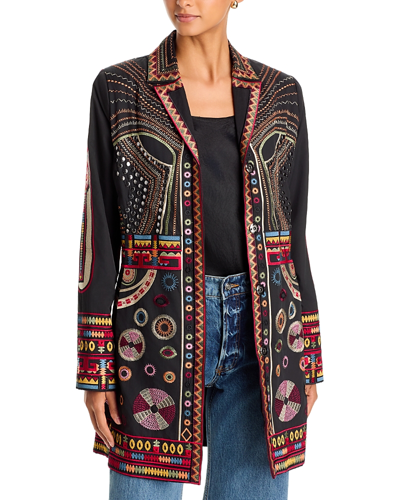 Ravenna Embroidered Long Blazer