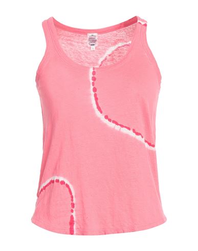 Woman Tank top Pink Size 0 Linen, Elastane